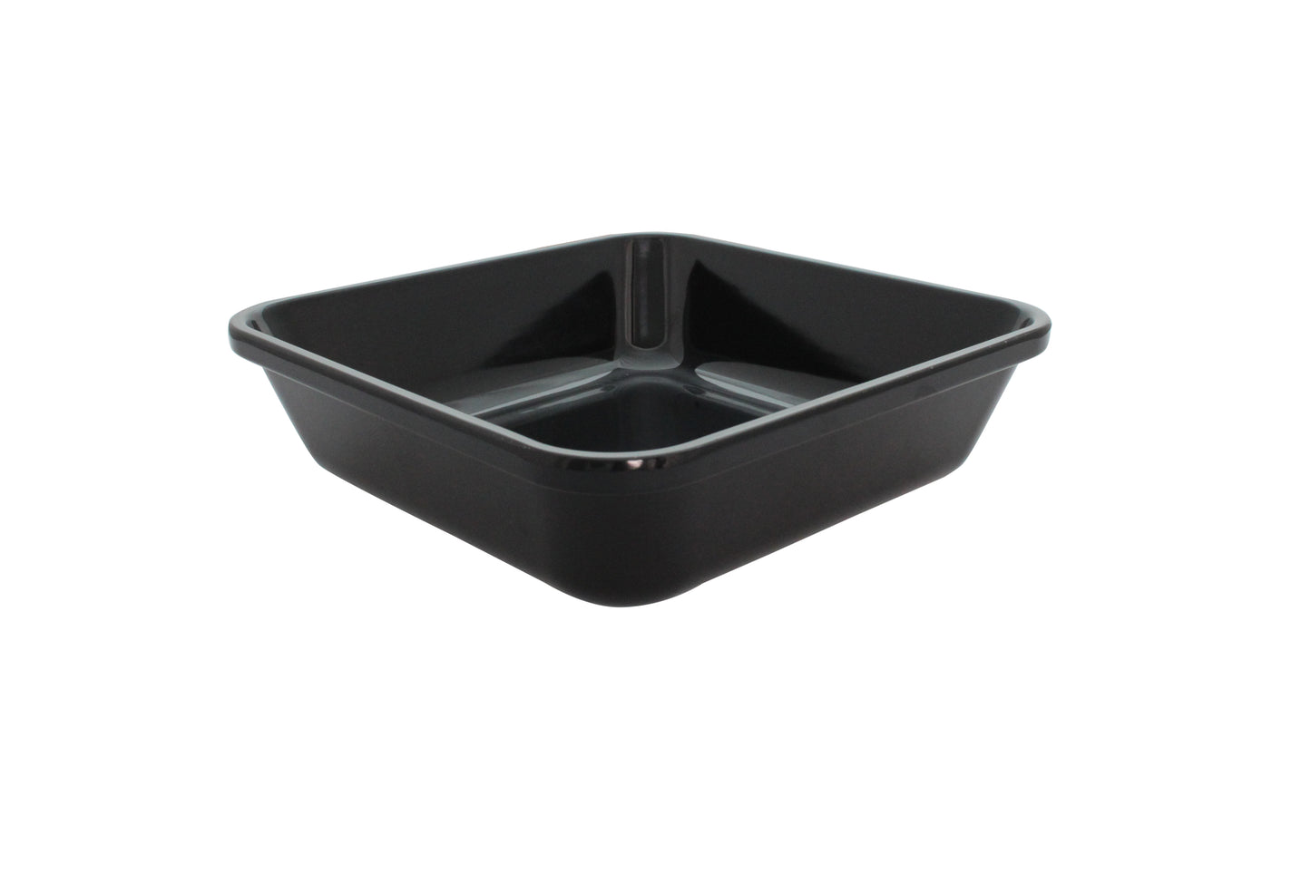 Schwarze quadratische Gastronomieschale.