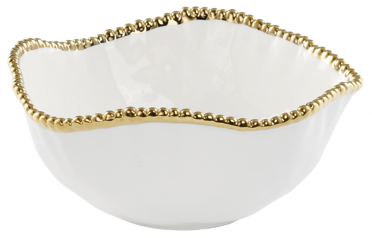 Weiße Schale mit goldener Verzierung