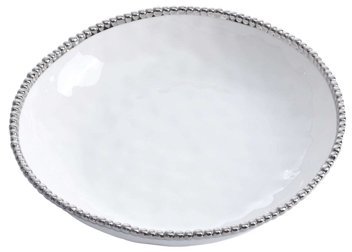 Leeres silbernes Serviertablett