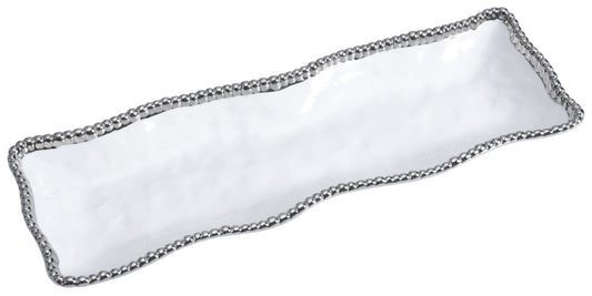 Eleganter Servierteller mit Perlenrand