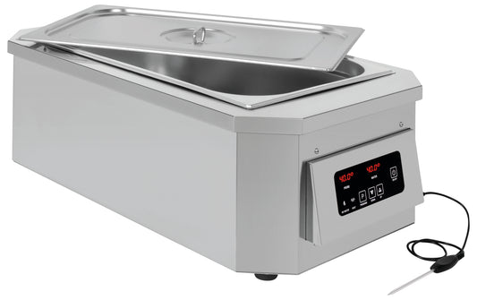 Gastronomie-Wärmeschublade mit Thermometer.