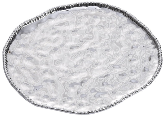Aluminium-Serviertablett mit Wasserflecken