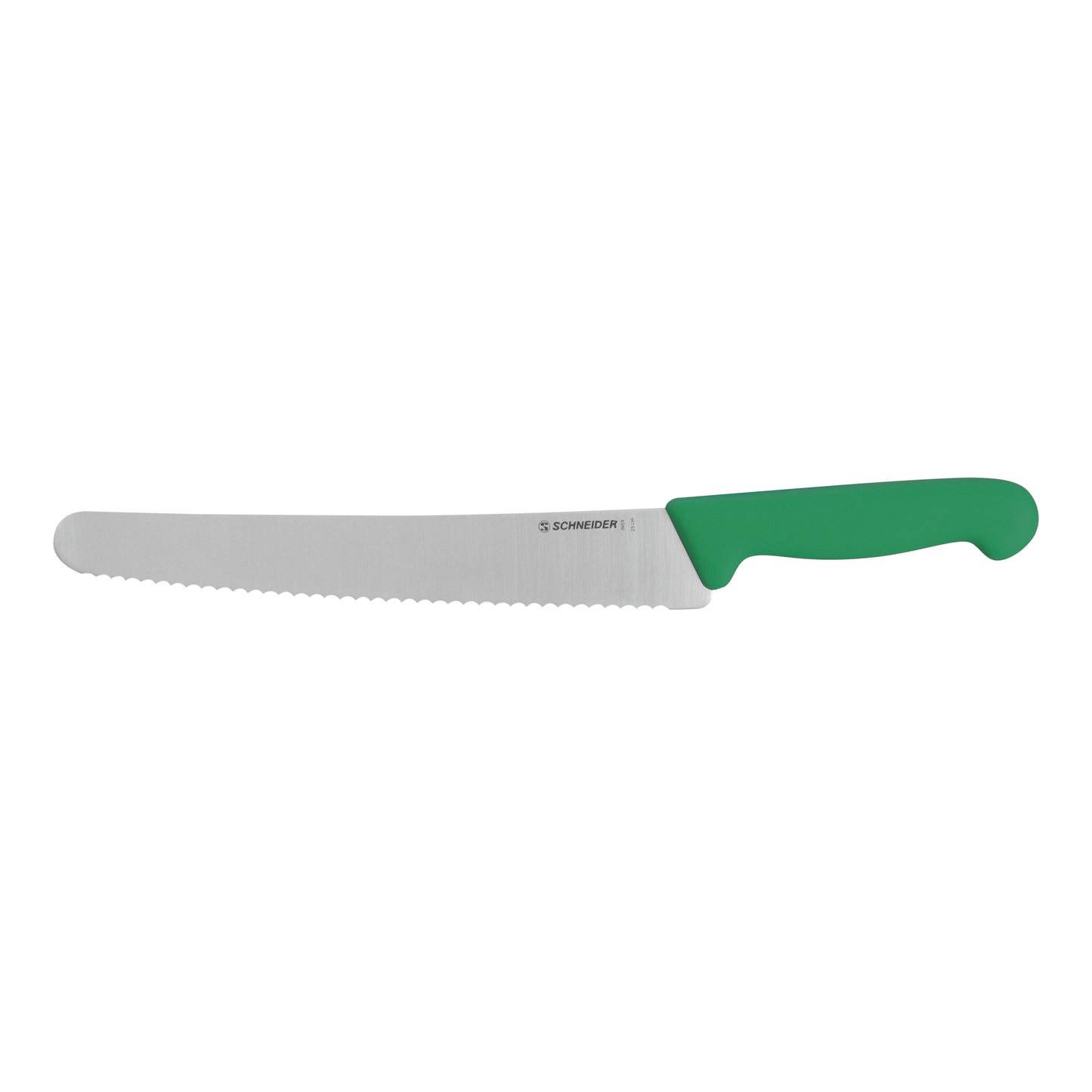 Grünes Brotmesser für Gastronomie.