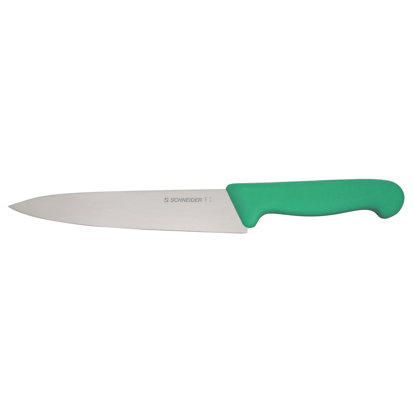 Küchenmesser mit grünem Griff.