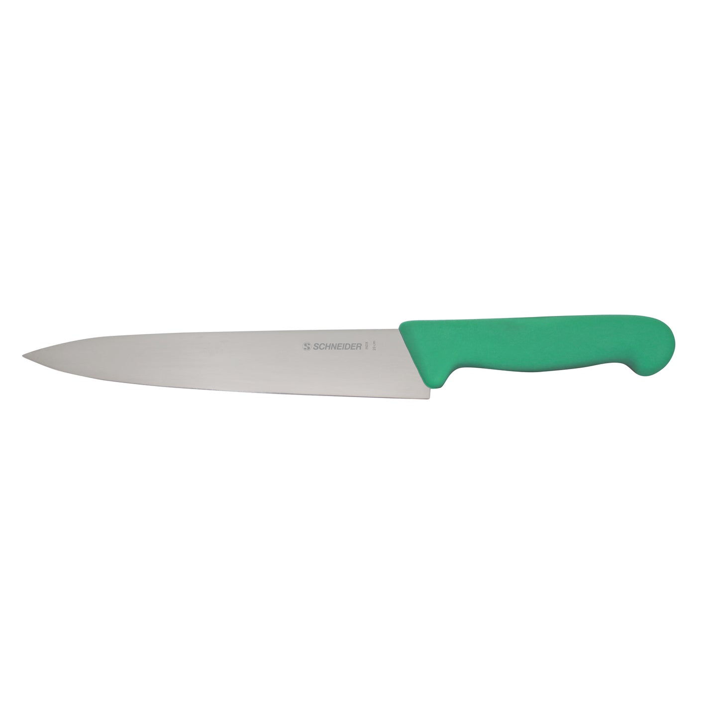 Küchenmesser mit grünem Griff.