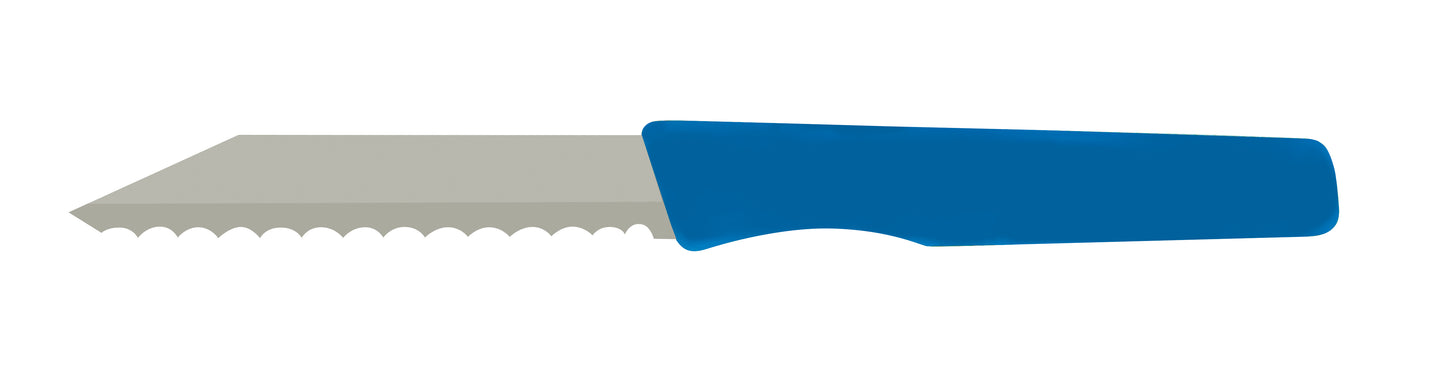 Küchenmesser mit blauer Grifffläche.