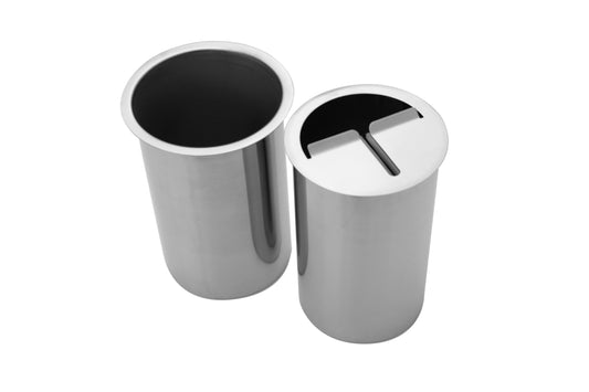 Edelstahl-Abfallbehälter für Gastronomie.