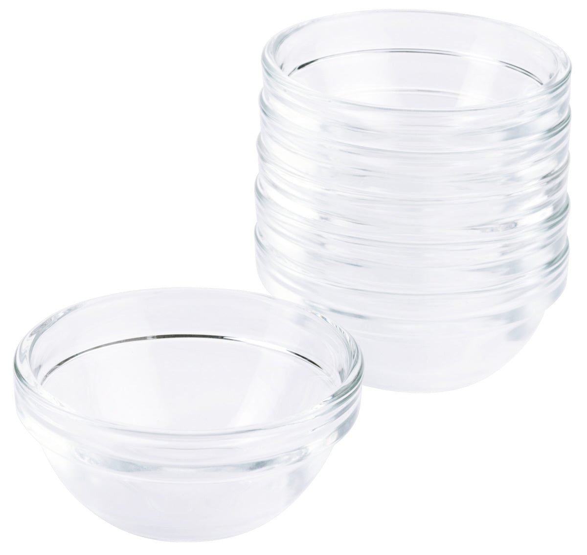 Transparente Gläser und Schalen