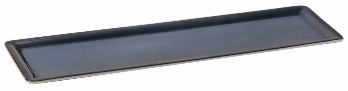 Lange schwarze Servierplatte