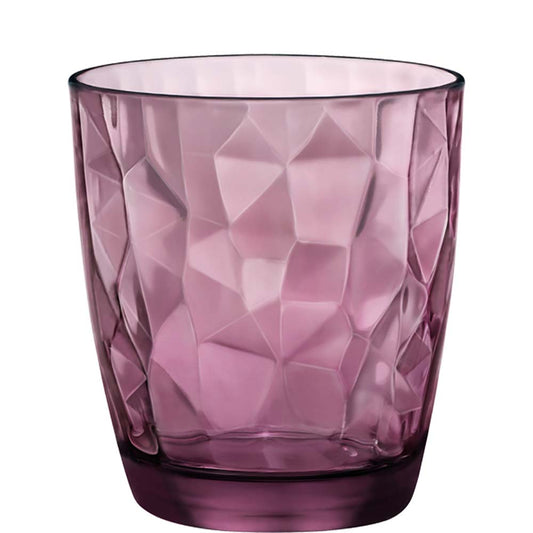Rosa facettiertes Glas-Trinkglas