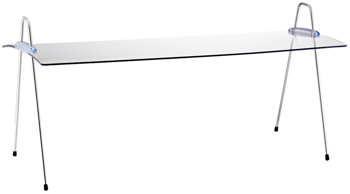 Glasplatte auf Metallgestell