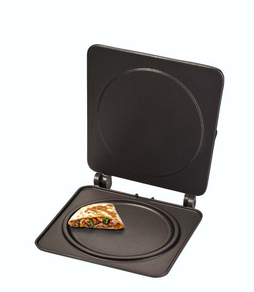 Tortilla-Presse mit Füllung.