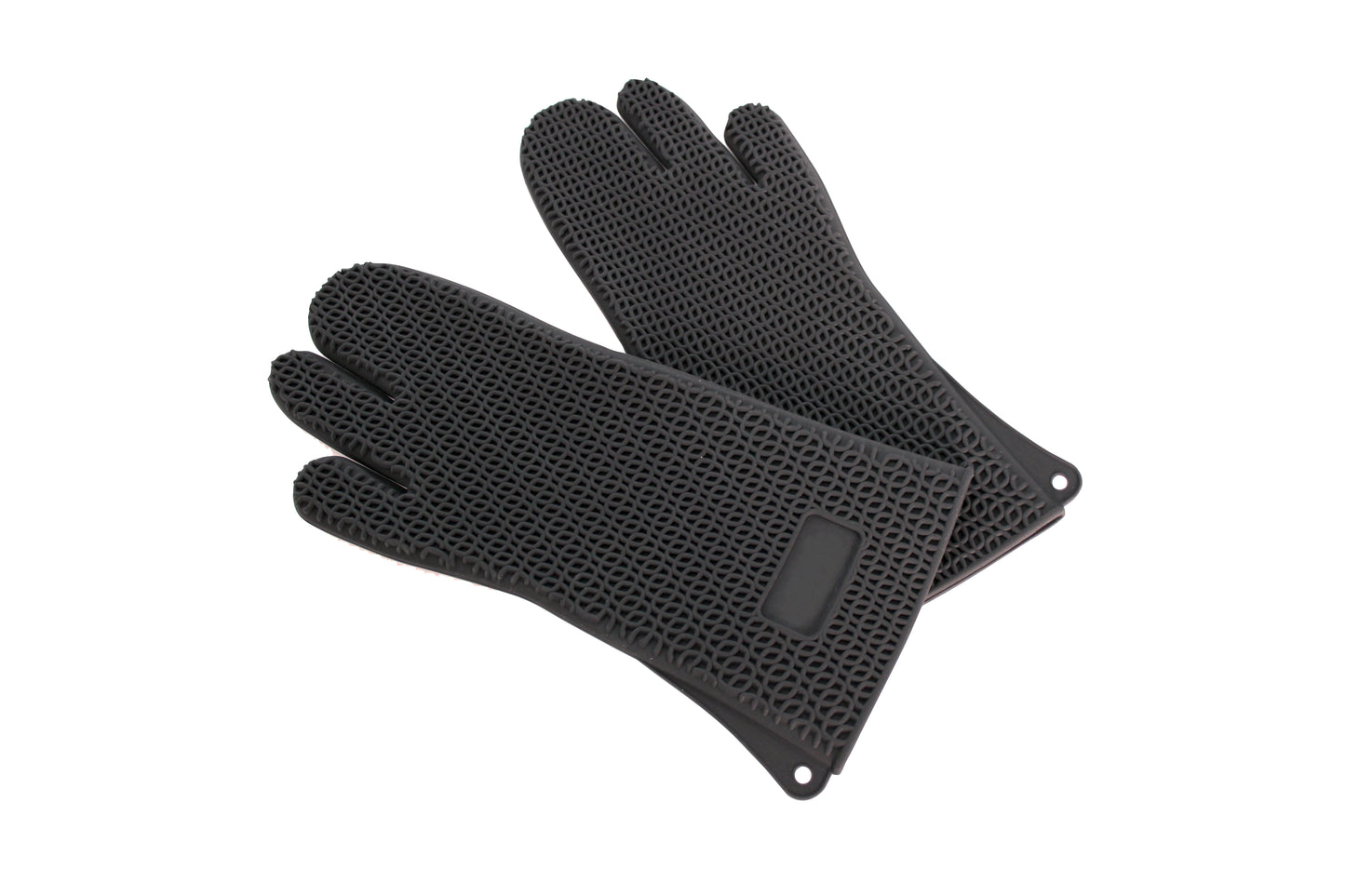 Schwarze Silikongrillhandschuhe für Gastronomie.