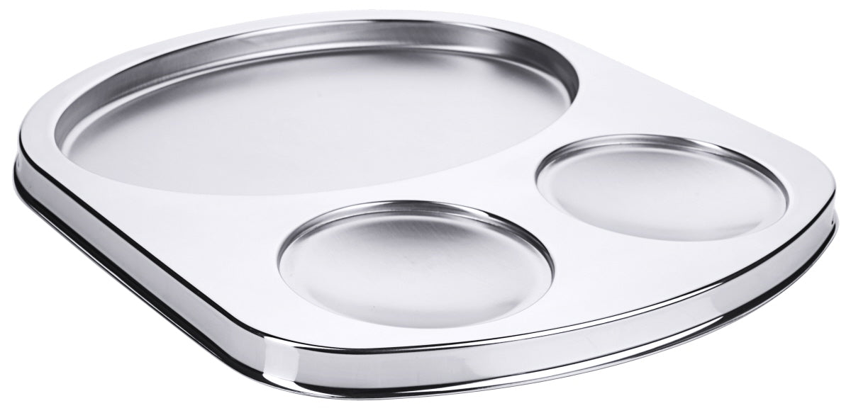 Metallplatte mit drei Fächern