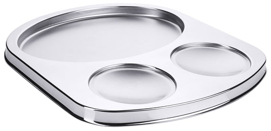 Metallplatte mit drei Fächern