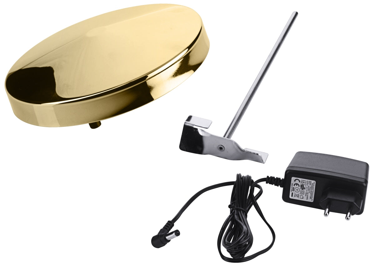 Goldene Briefwaage mit Stromadapter