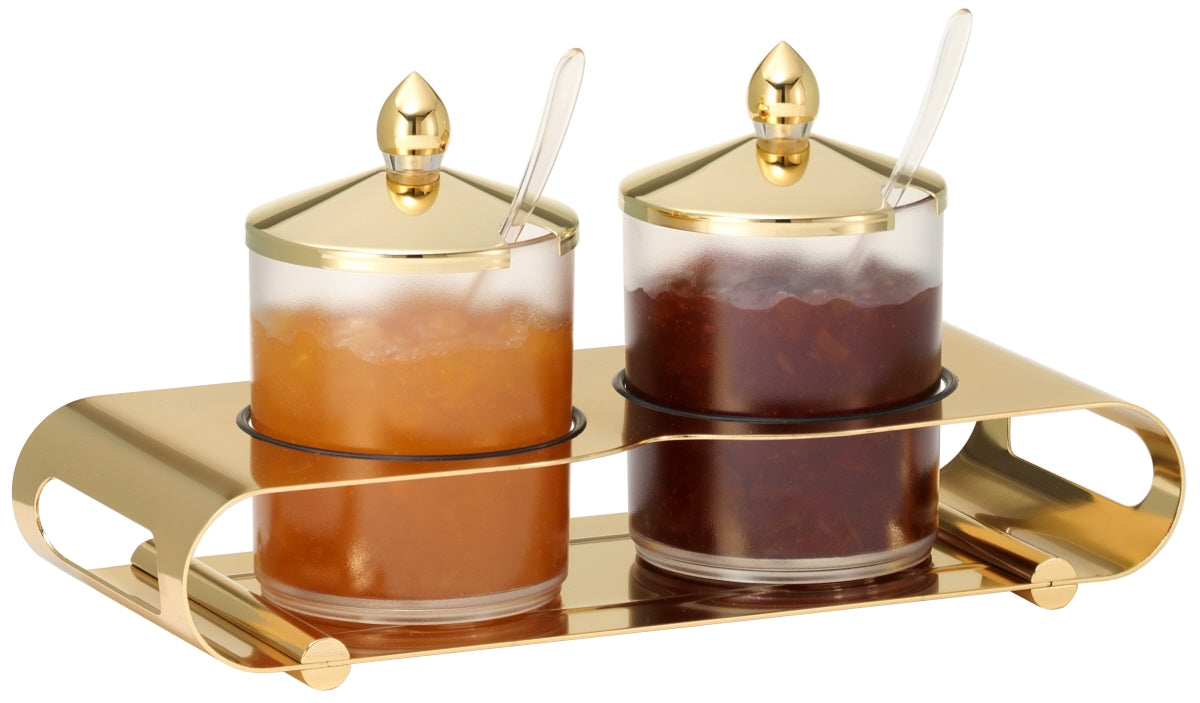 Gourmet Marmeladengläser auf Tablett
