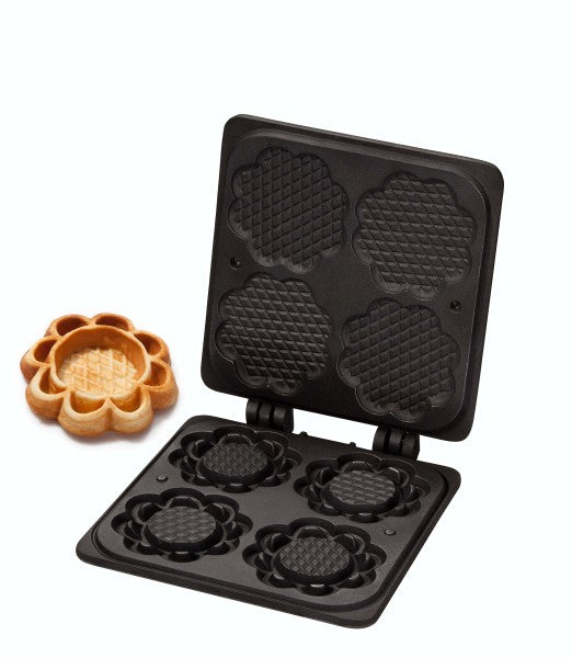 Waffelmaschine mit Blütenform.
