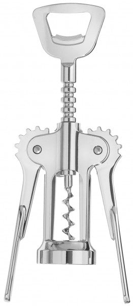 Korkenzieher mit Flügelhebel aus Metall.