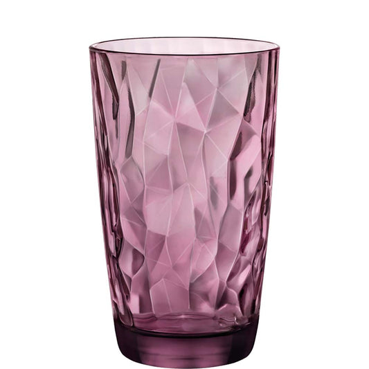Rosa facettiertes Trinkglas