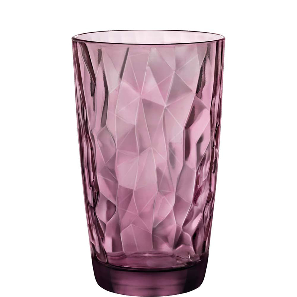 Rosa facettiertes Trinkglas