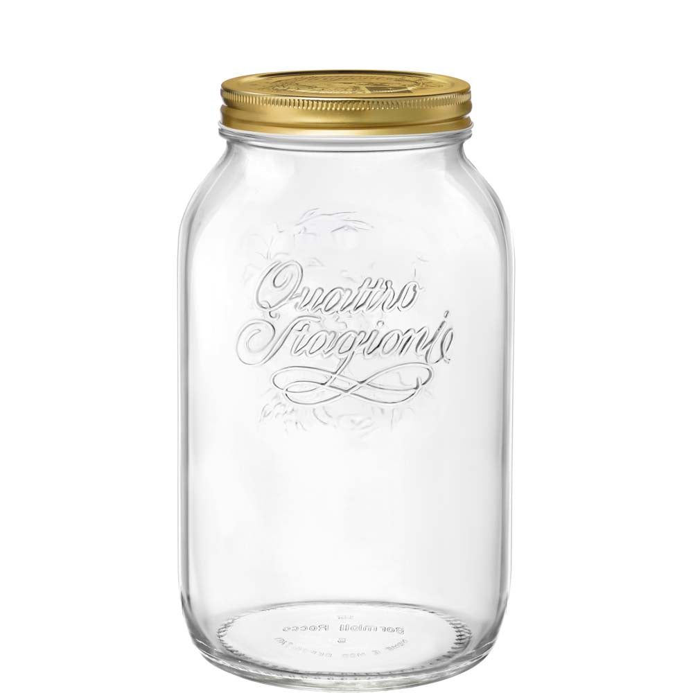 Glasbehälter mit goldenem Deckel