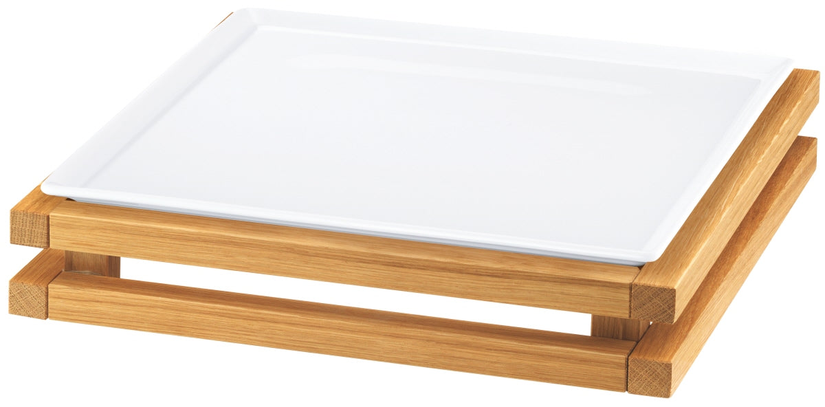Serviertablett mit Holzrahmen