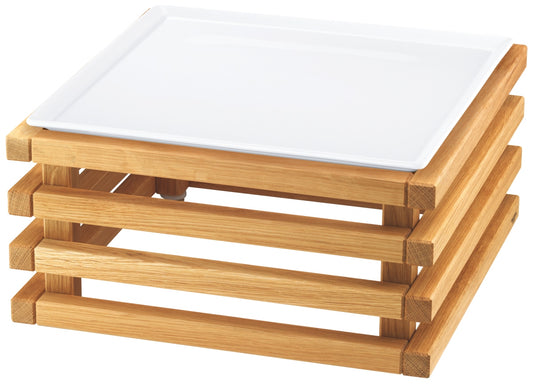 Serviertablett auf Holzständer