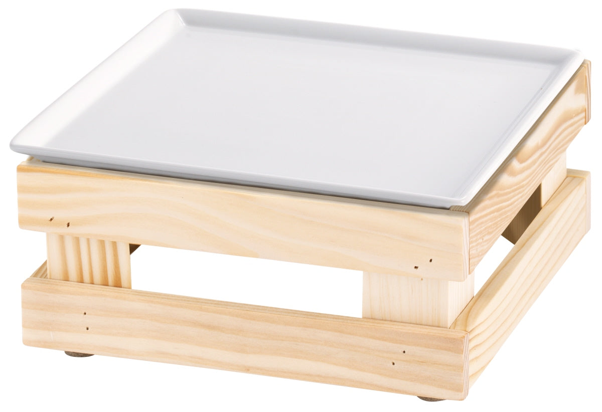 Gastronomie Serviertablett auf Holzständer