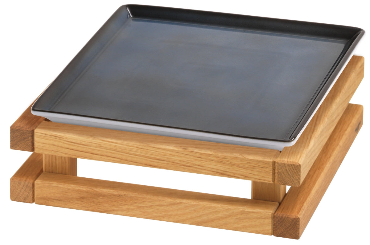 Servierplatte auf Holzständer