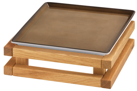 Serviertablett auf Holzständer