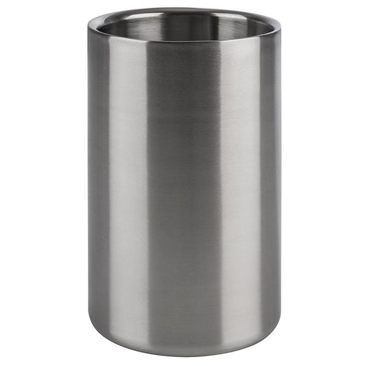 Edelstahl-Weinkühler, zylindrische Form.