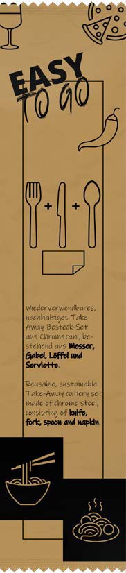 Besteck-Set, nachhaltig, wiederverwendbar, Gastronomie.
