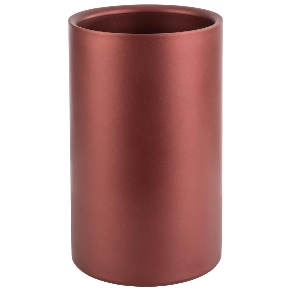 Roter, zylindrischer Flaschenkühler.