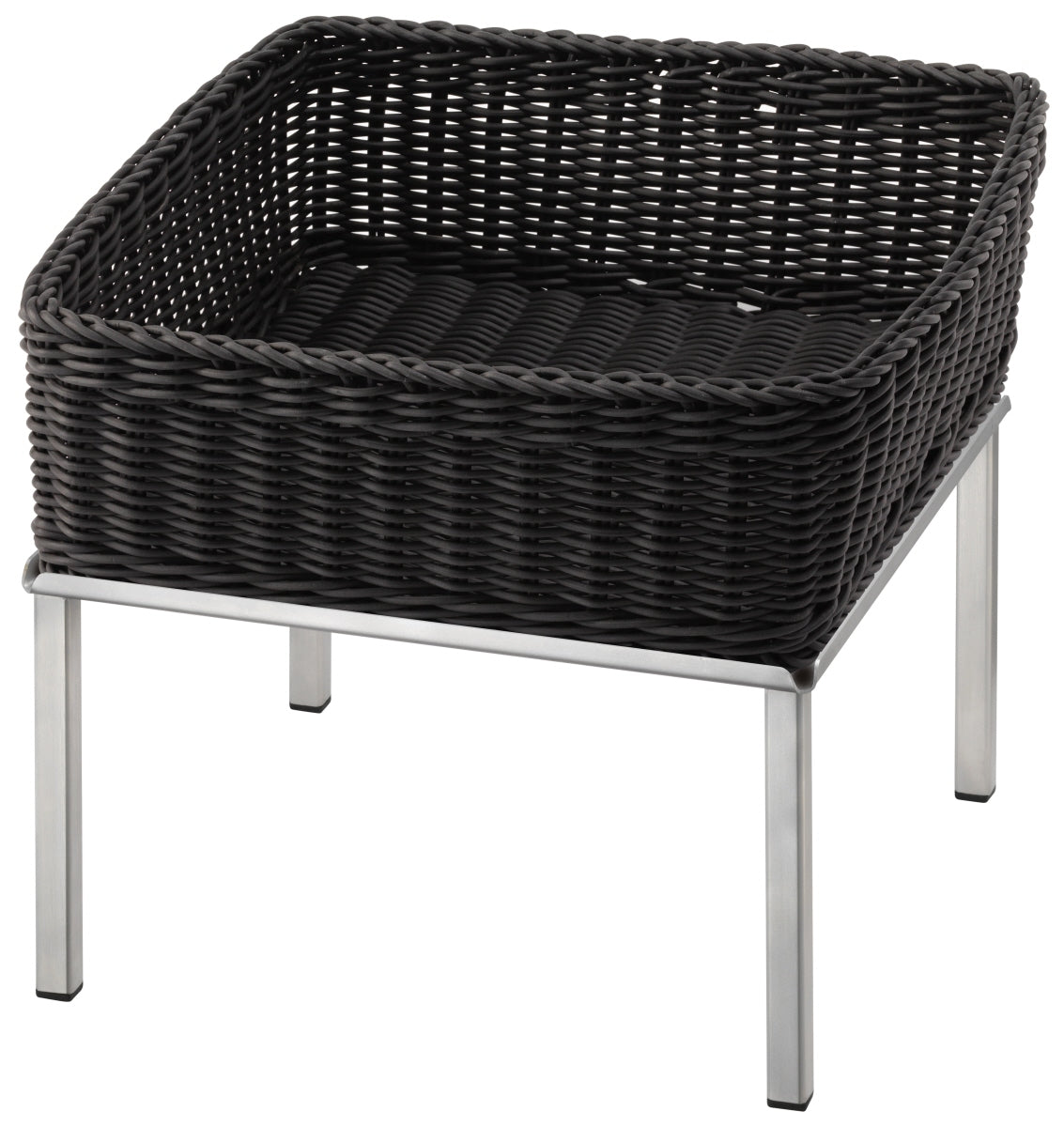 Gartenmöbel, Rattan, schwarz, Metallrahmen