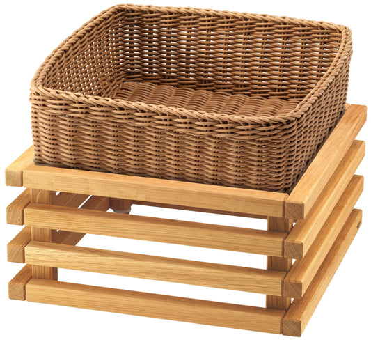 Brotkorb auf Holzgestell, Gastronomie