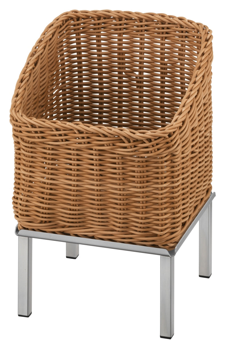 Gartenstuhl aus Rattan, Metallbeine
