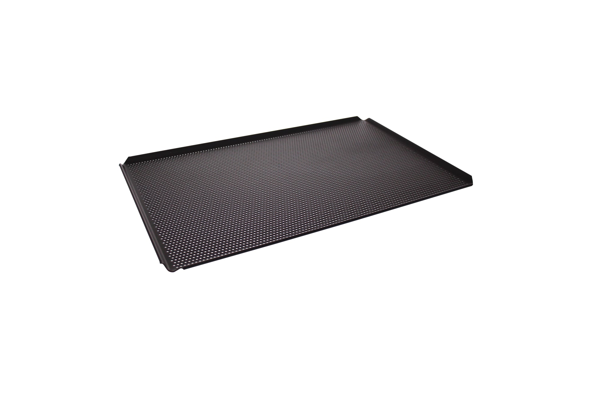 Schwarzes Blech mit Löchern.