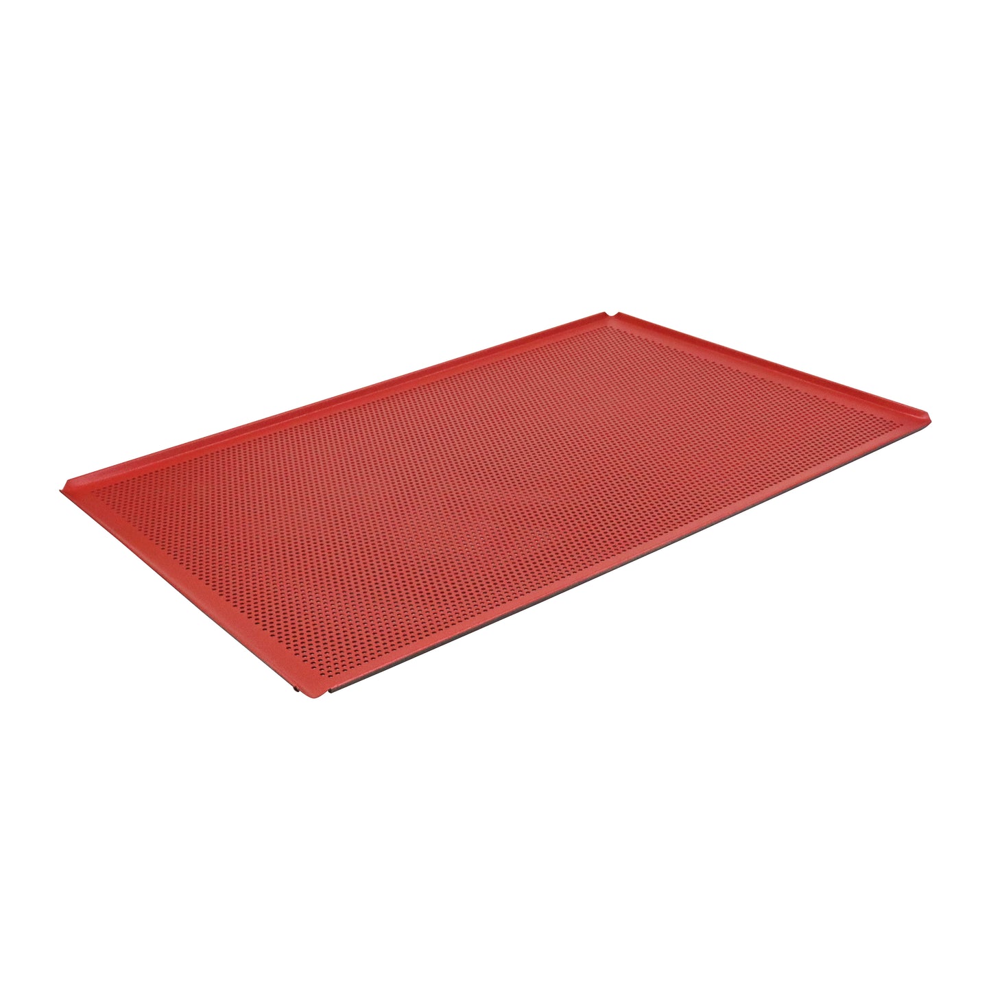 Roter Gastronomie-Serviertablett aus Kunststoff.