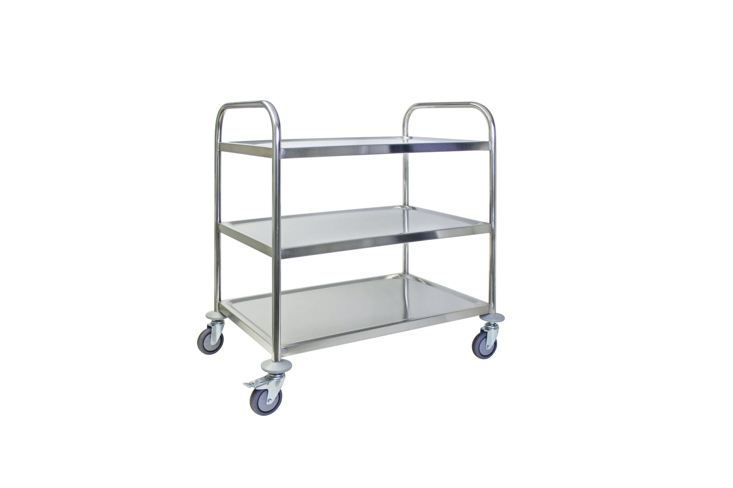 Edelstahlwagen für Gastronomiebedarf.