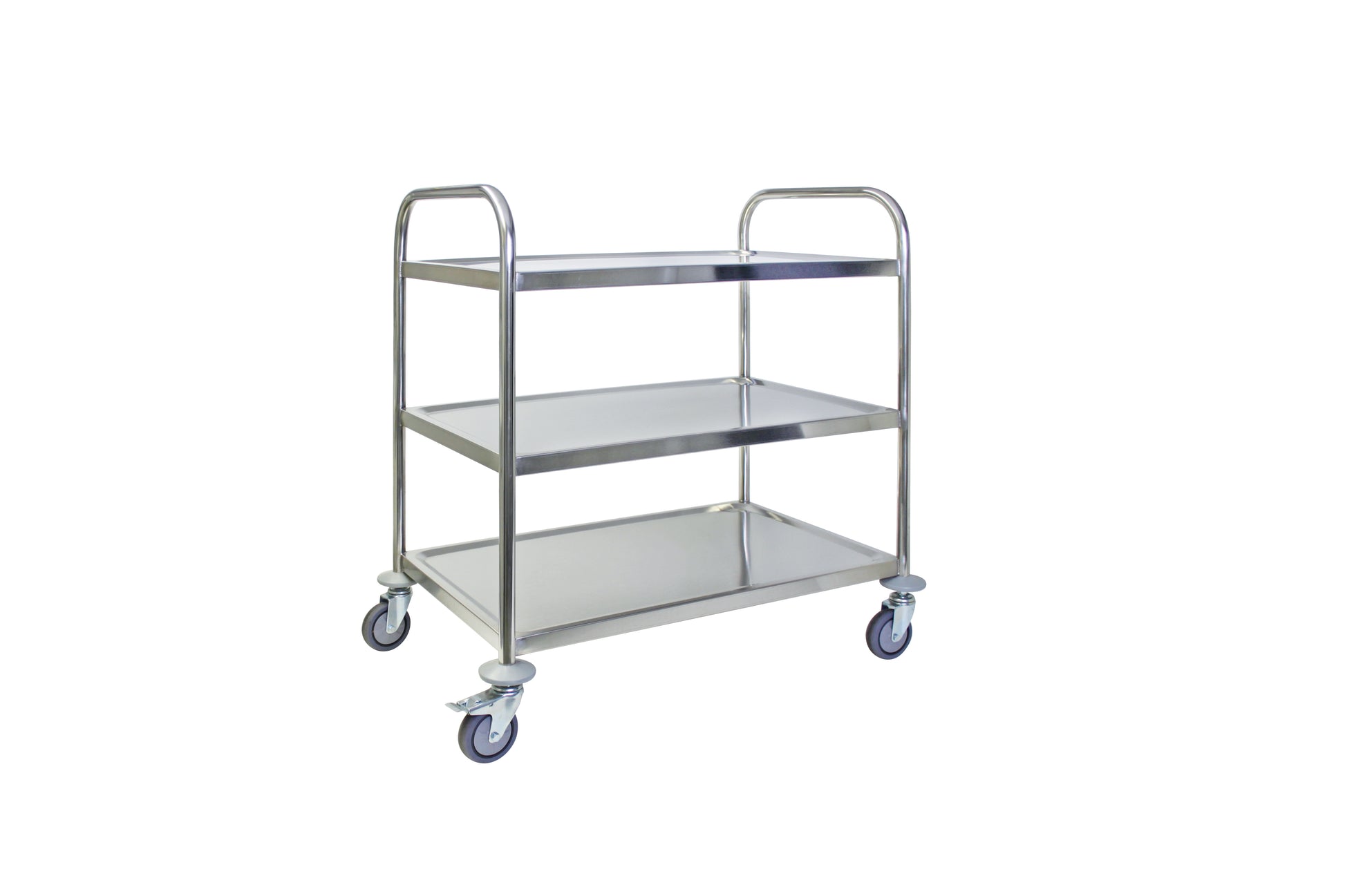 Edelstahlwagen für Gastronomiebedarf.