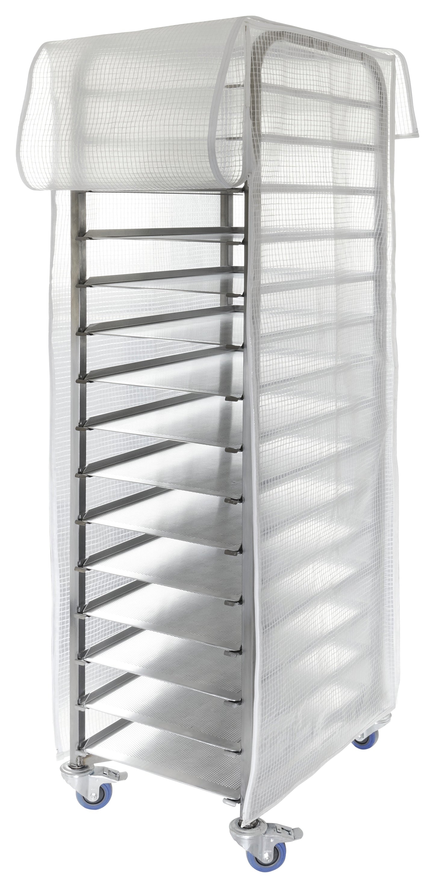 Gastronomiewagen mit Schutznetz.