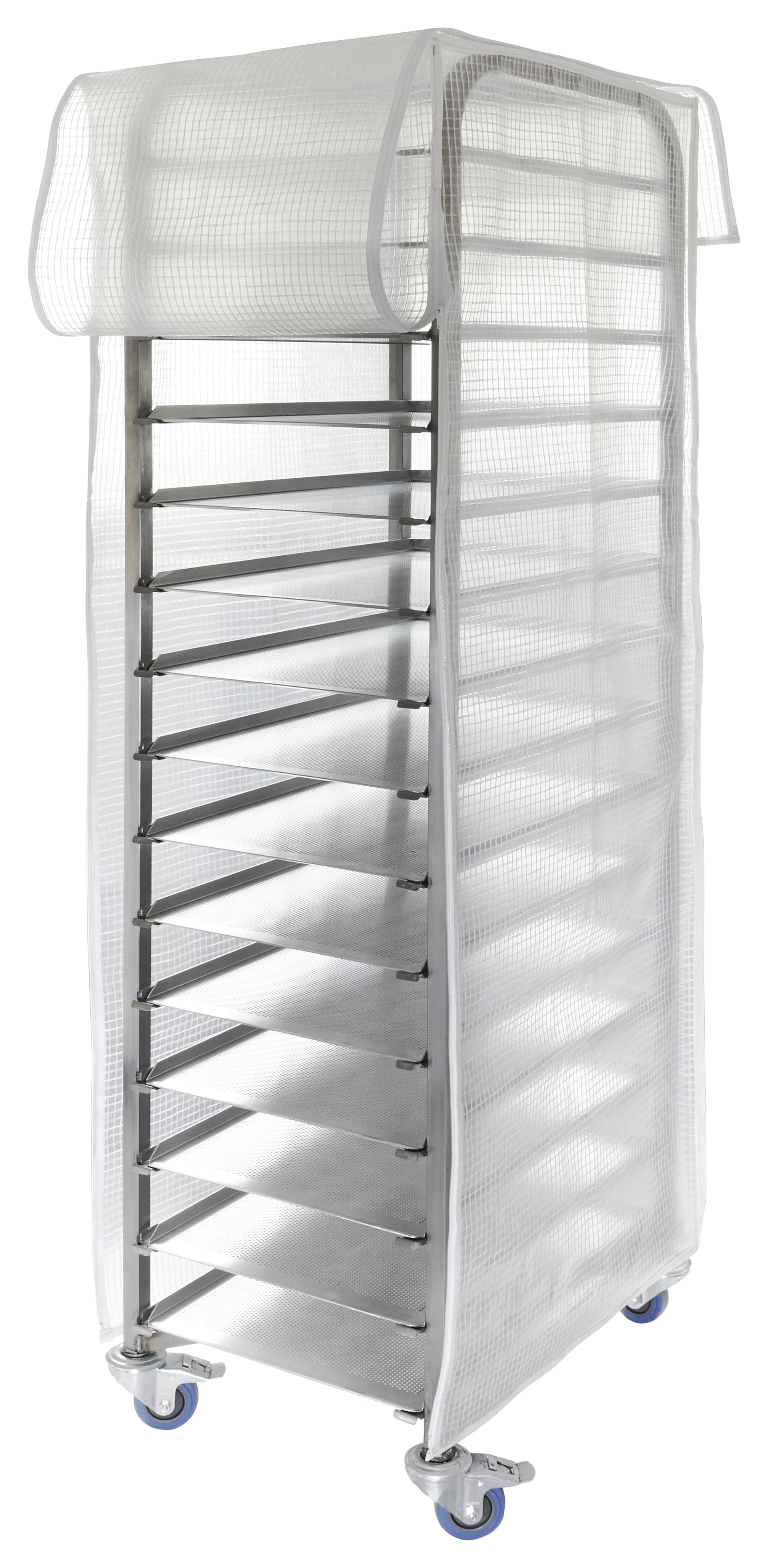 Gastronomiewagen mit Schutznetz.