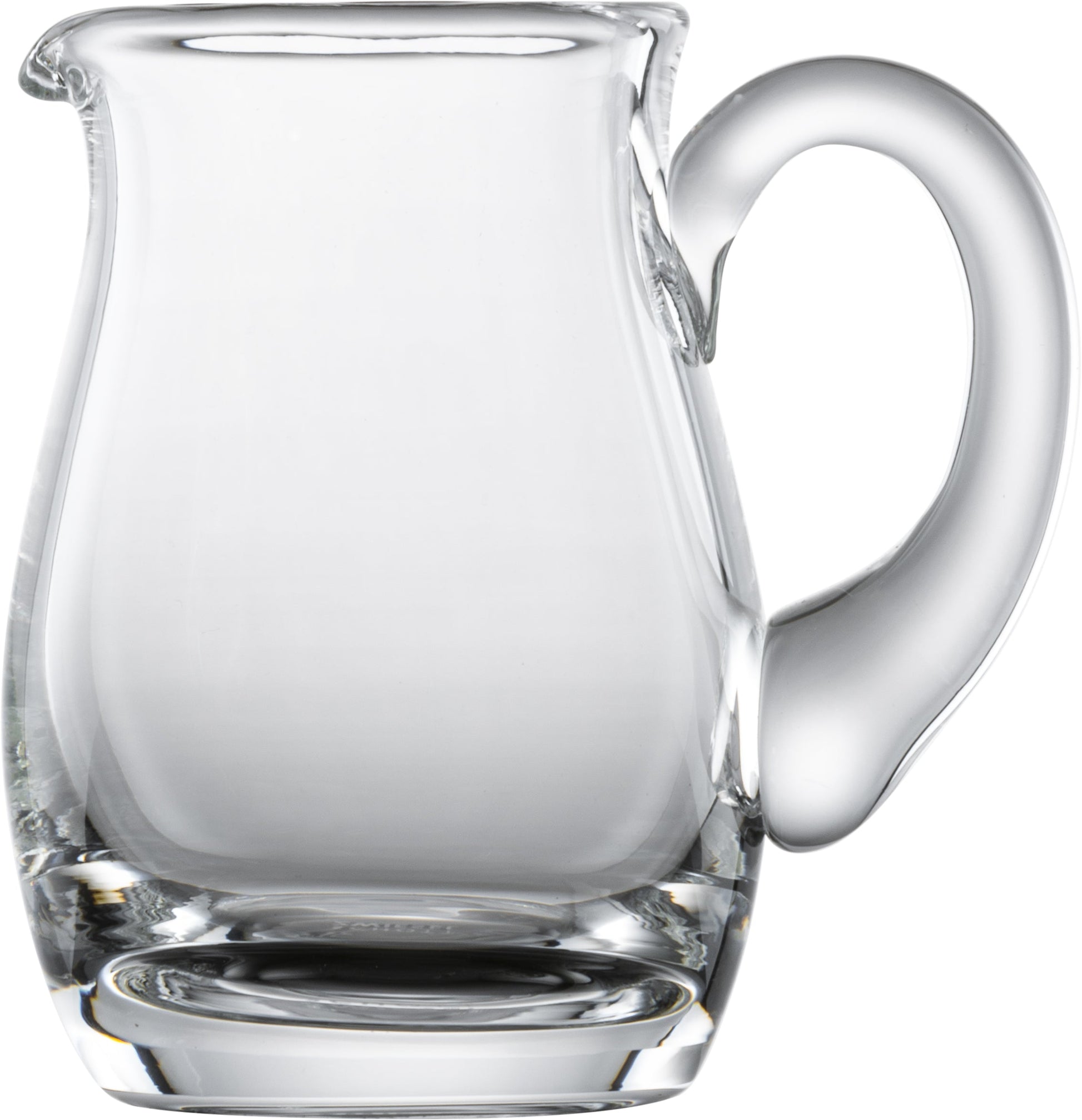 Glaskrug mit Henkel, transparent.