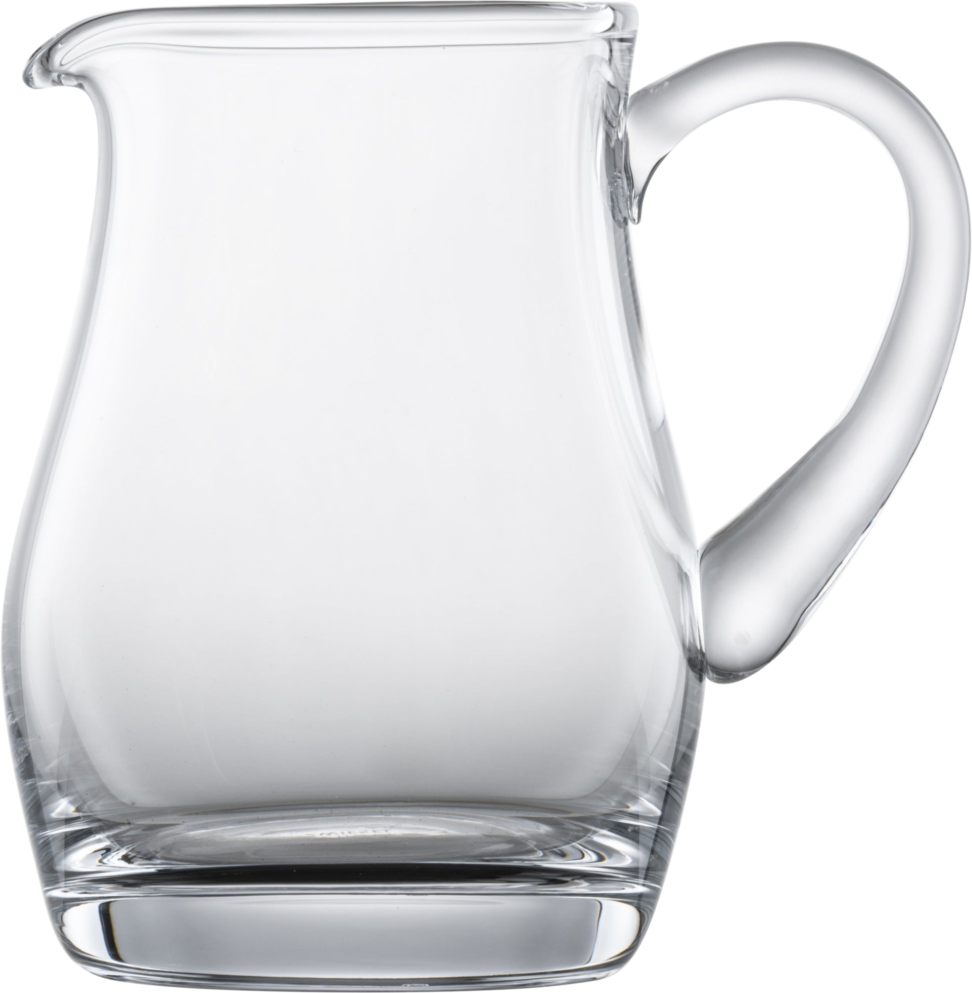 Glaskrug mit Henkel, transparent.