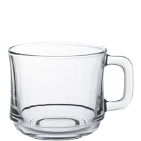 Transparente Glastasse mit Henkel