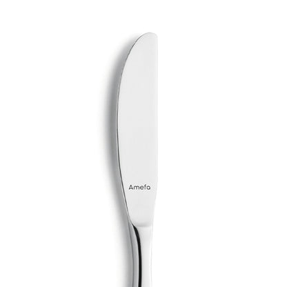 Silbernes Messer mit "Amefa"-Gravur, Nahaufnahme.
