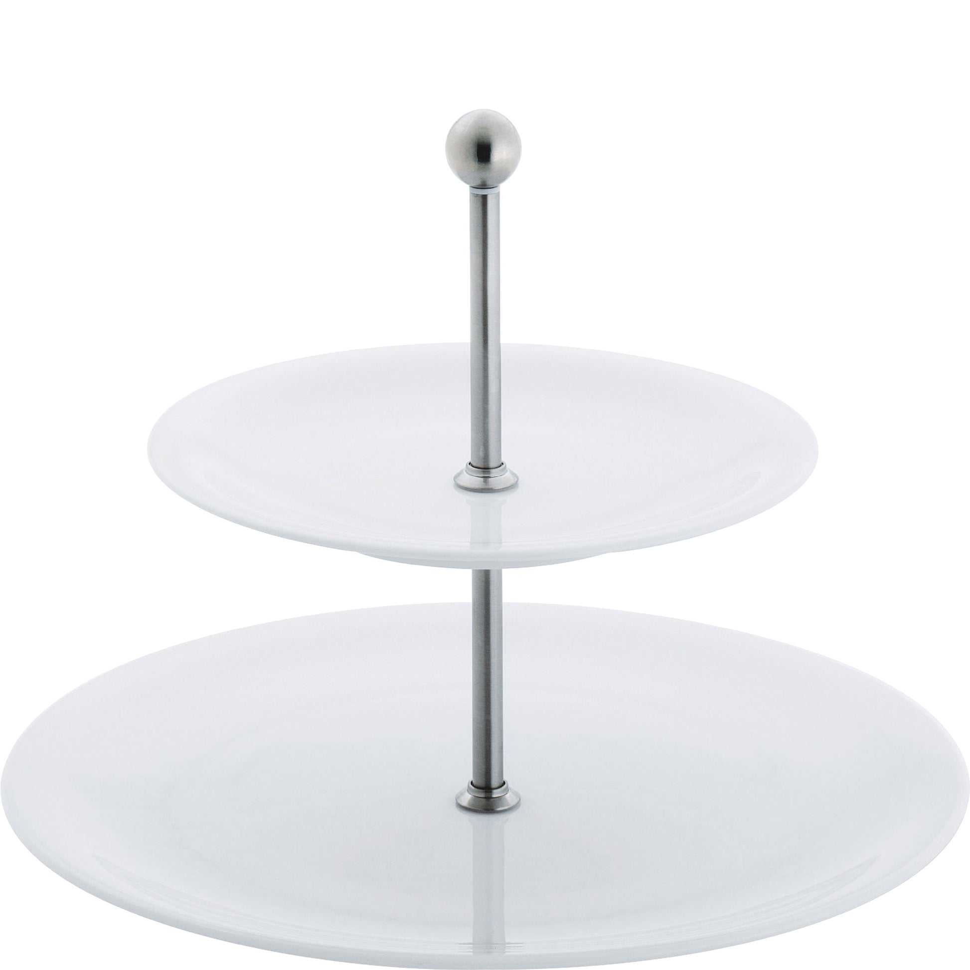 Zwei-stufige Etagere aus Porzellan.