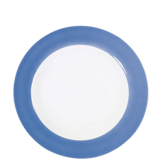 Leere blaue Speiseteller-Rand