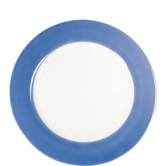 Leere blaue und weiße Speiseteller